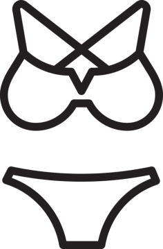 Bikini Pieces Outline Icon Svg Set, Free Vectors File